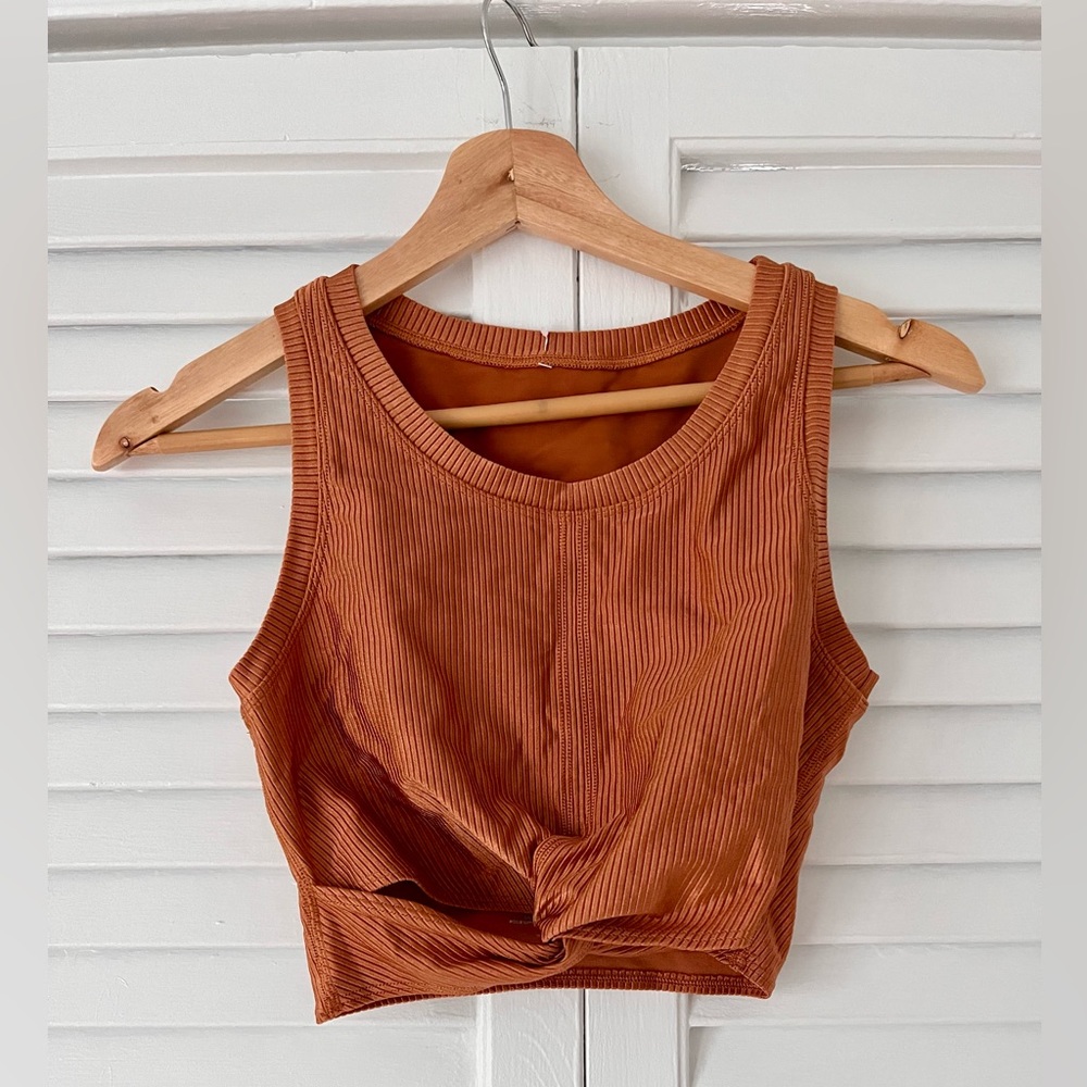 NWOT Offline By Aerie Copper Metallic Ripped Crop Top Size S
